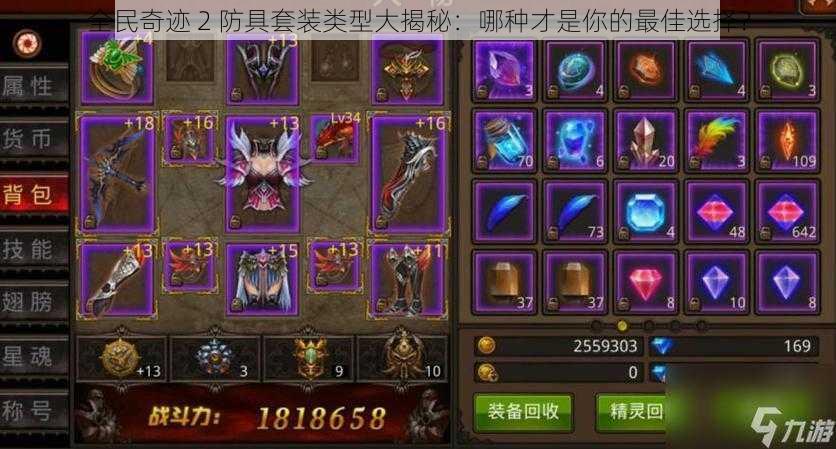 全民奇迹 2 防具套装类型大揭秘:哪种才是你的最佳选择?